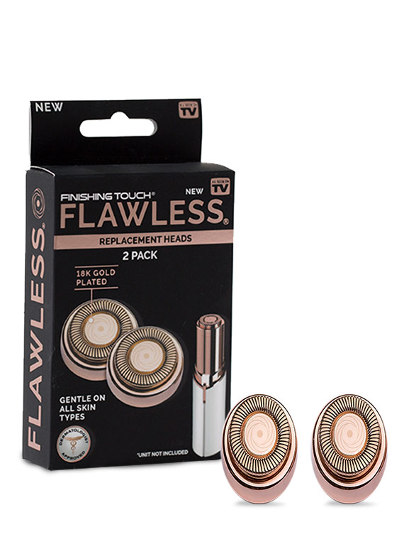 Finishing Touch Flawless Original 18 Karat Gold-Plated Hypoallergenic Single-Ring Face Hair Remover Replacement Heads, 2 Pieces