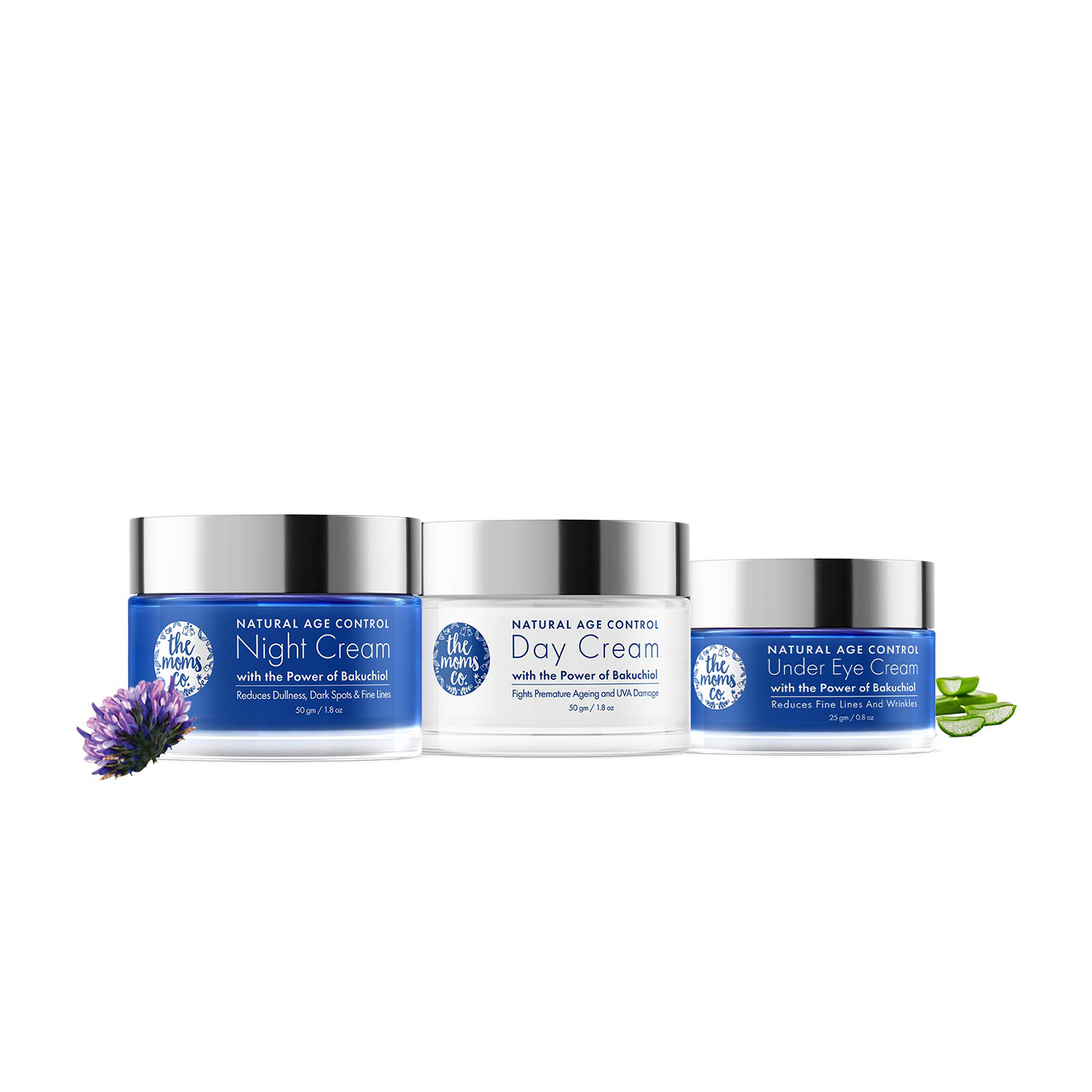 The Moms Co. Complete Natural Age Control Routine l Reduce Fine Lines/Wrinkles l Anti Ageing l Natural Retinol Bakuchiol