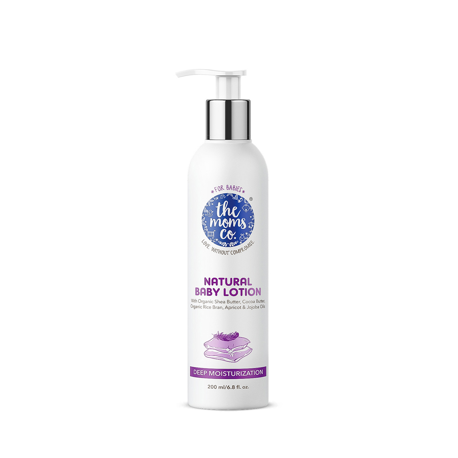 The Moms Co Natural Baby Lotion, Enriched With Organic Shea Butter & Vitamin E | No Dimethicone & Long Lasting Moisturization | Dermatologically Tested, No Toxins & Allergens - 200 ML