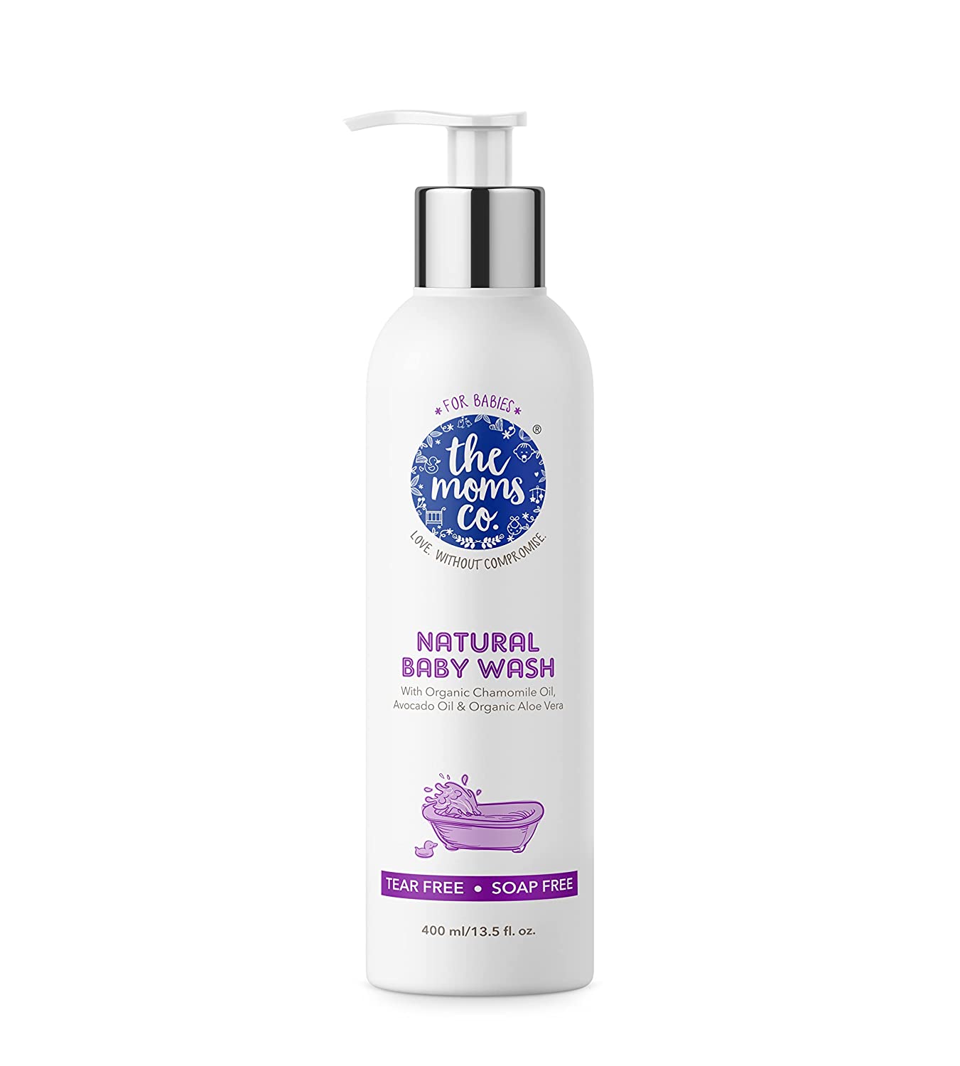 The Moms Co. Tear-Free Natural Baby Body Wash with Calendula, Avocado Oils and USDA-Certified Organic Oils Like Argan, Chamomile (400 ml)