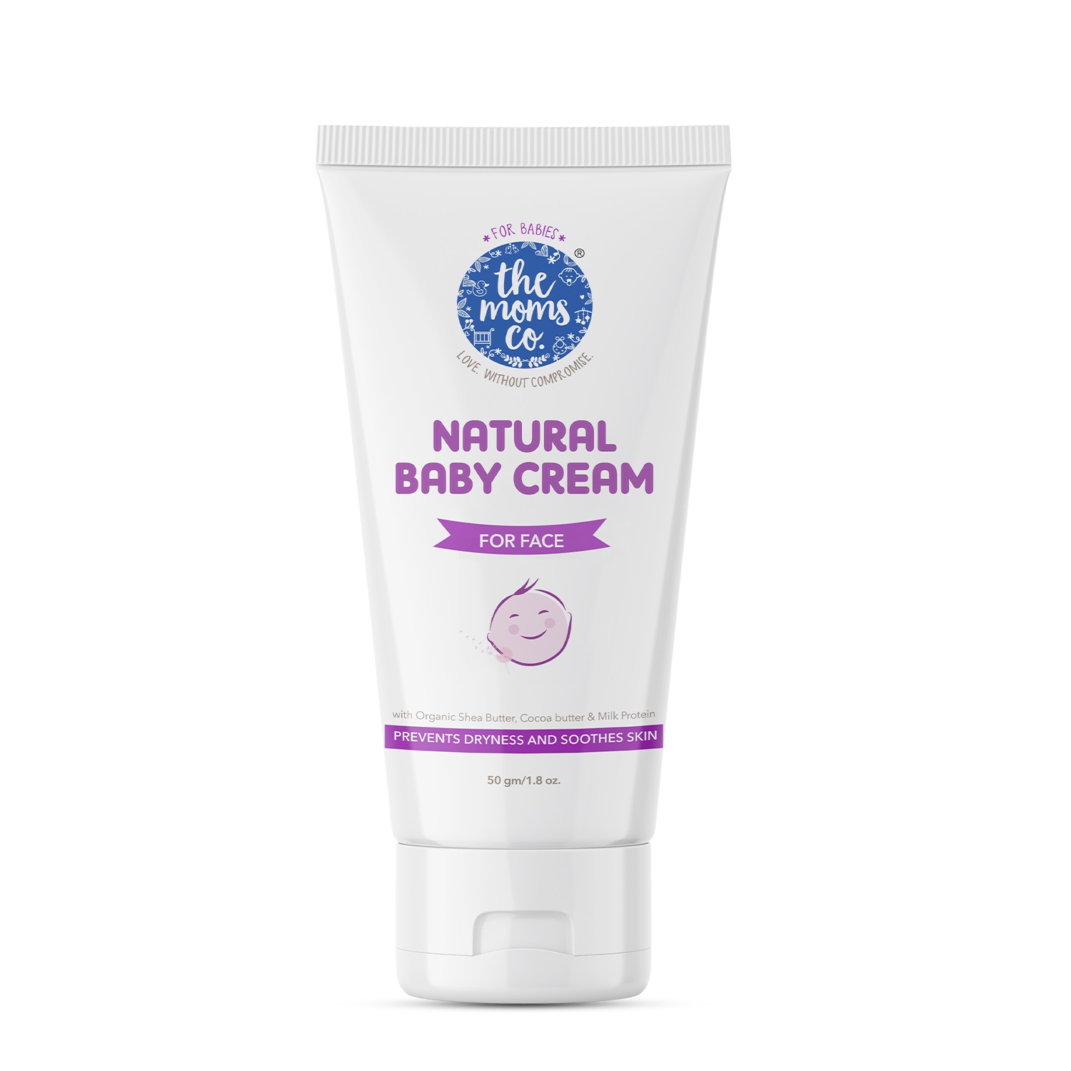 The Moms Co. Natural Baby Cream for Face With Organic Butters, Oils and Milk Protein|Deep Moisturisation for Soft Baby Skin | Baby Face Cream |Baby Moisturizing Cream -50gm