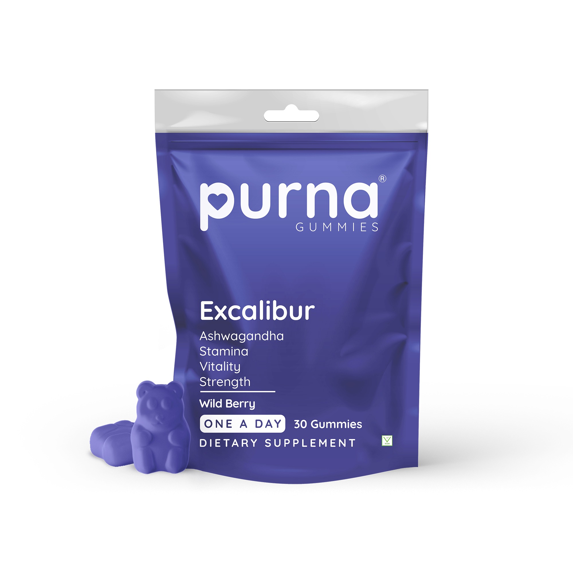 Purna Gummies Ashwagandha Wild Berry flavor