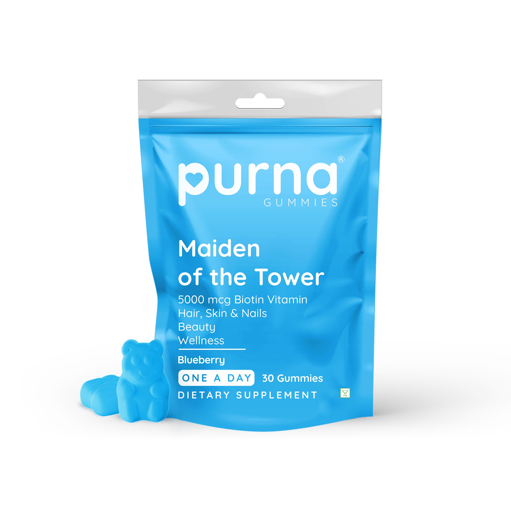 Purna Gummies Hair Vitamin - Blueberry flavor