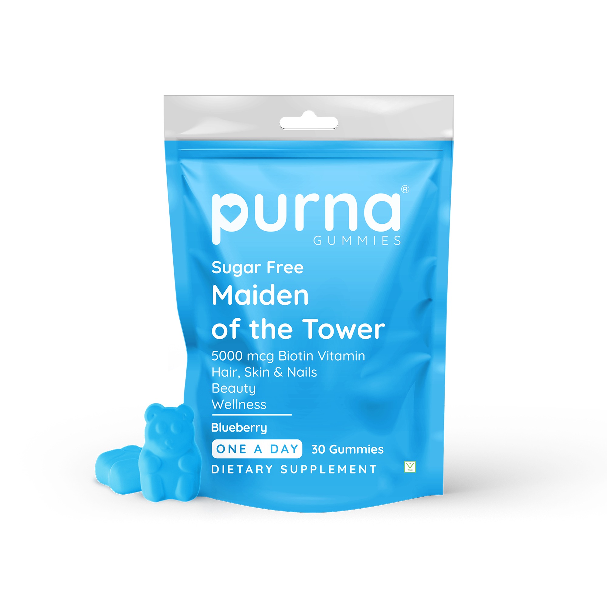 Purna Gummies Sugar Free Hair Vitamin - Blueberry flavor