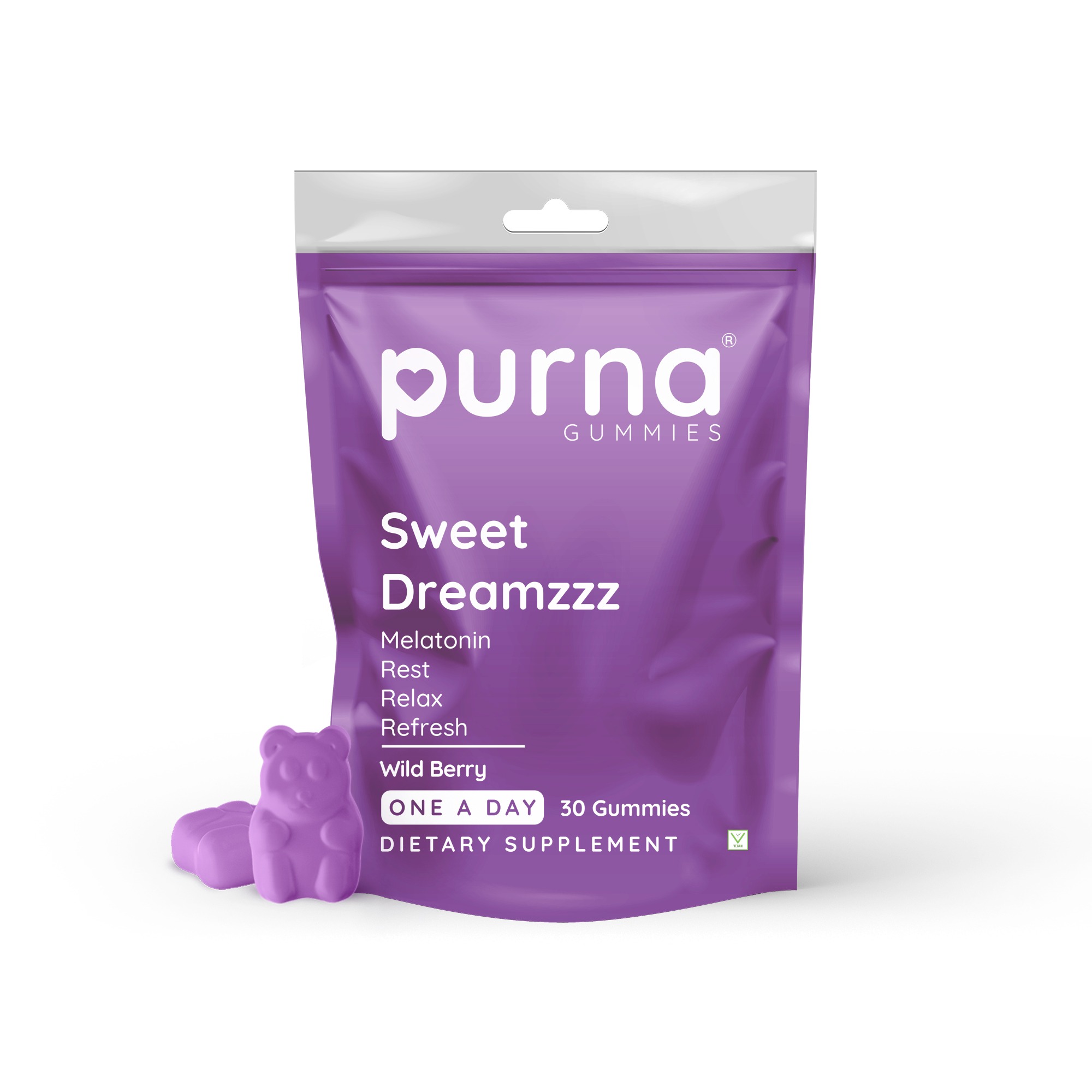 Purna Gummies Melatonin Wild Berry flavor