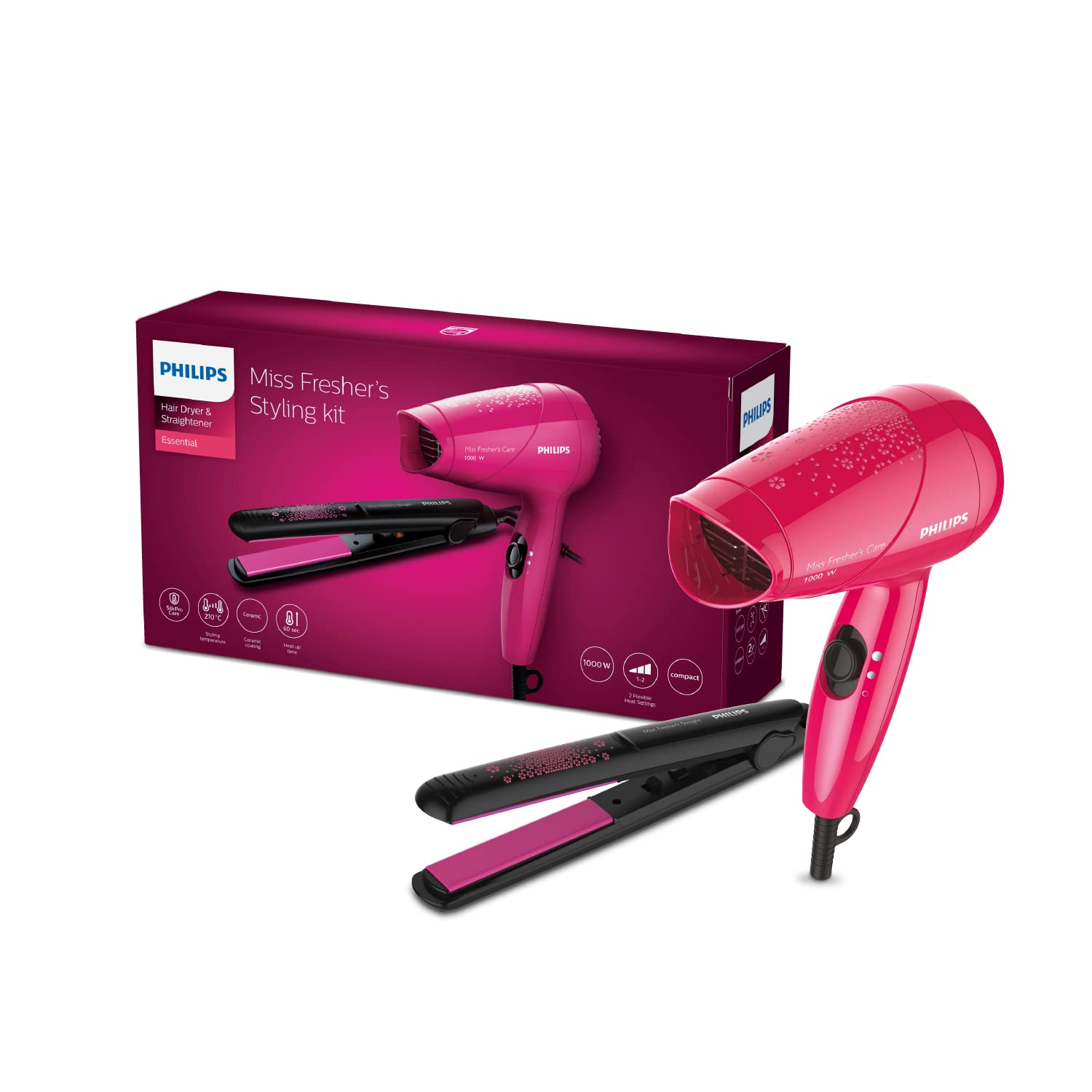 Miss Fresher's Hair Straightener & Hair Dryer Combo
