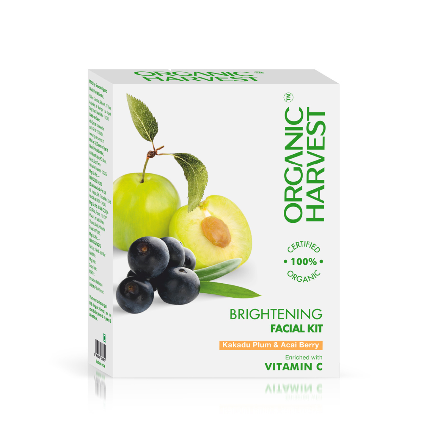 Organic Harvest Brightening Facial Kit For Women Infused with Kakadu Plum & Acai Berry Extracts