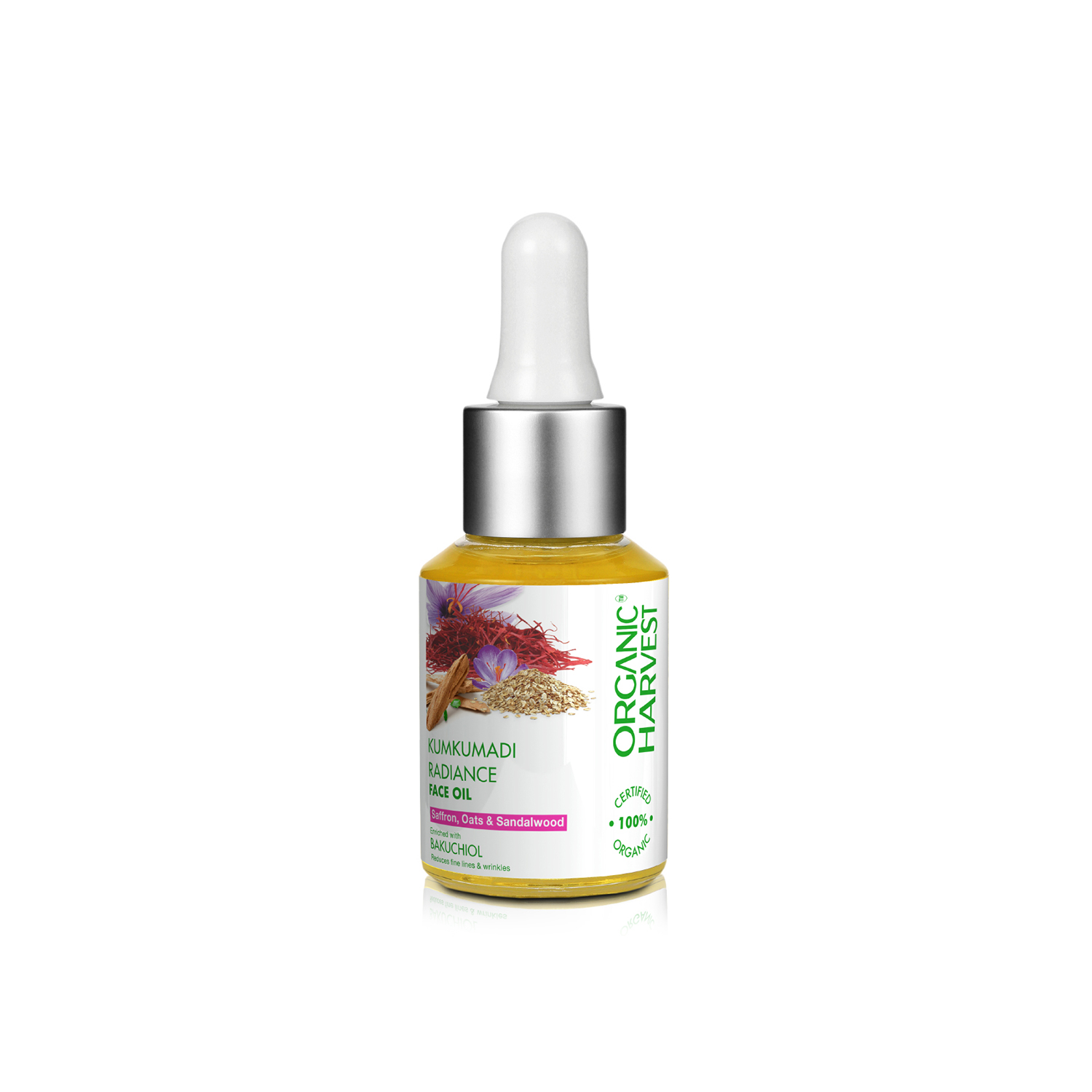 Organic Harvest Kumkumadi Radiance Face Oil: Saffron, Oat Milk & Sandalwood | Facial Oil for Glowing Skin | For Women & Men | 100% Certified American Organic | Sulphate & Paraben-free - 30ml
