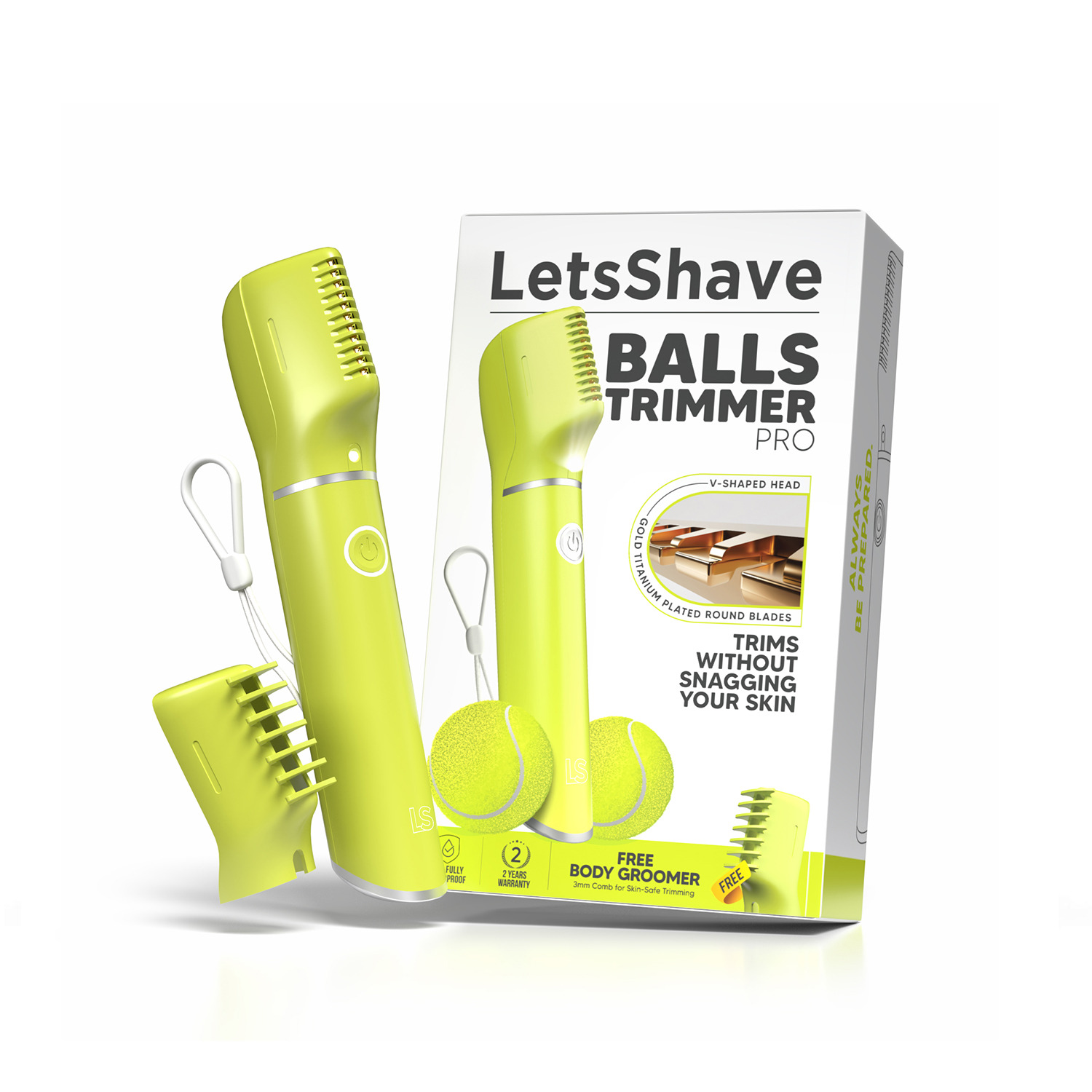 LetsShave Trimmer for Men Private Parts, Skin Safe 'R' Blades, 90Min Runtime & Water Proof, Pubic Hair Trimmer for Man, Body Trimmer Men, Body Groomer for Men, Groin Trimmer