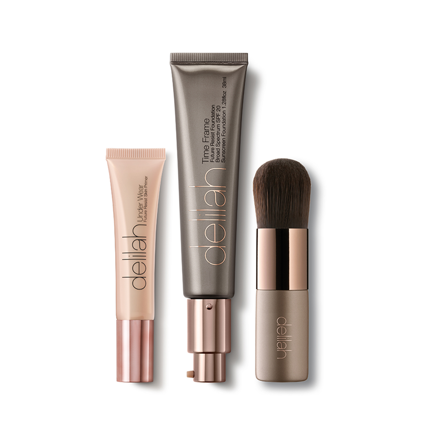 Delilah Light and Luminous Collection (Set of Foundation, Primer, and, Foundation Brush) - Lace