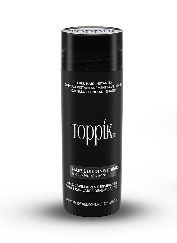 Toppik Hair Building Fibers, Keratin-Derived Fibres For Naturally Thicker Looking Hair, Cover Bald Spot, 27.5 gm - Black