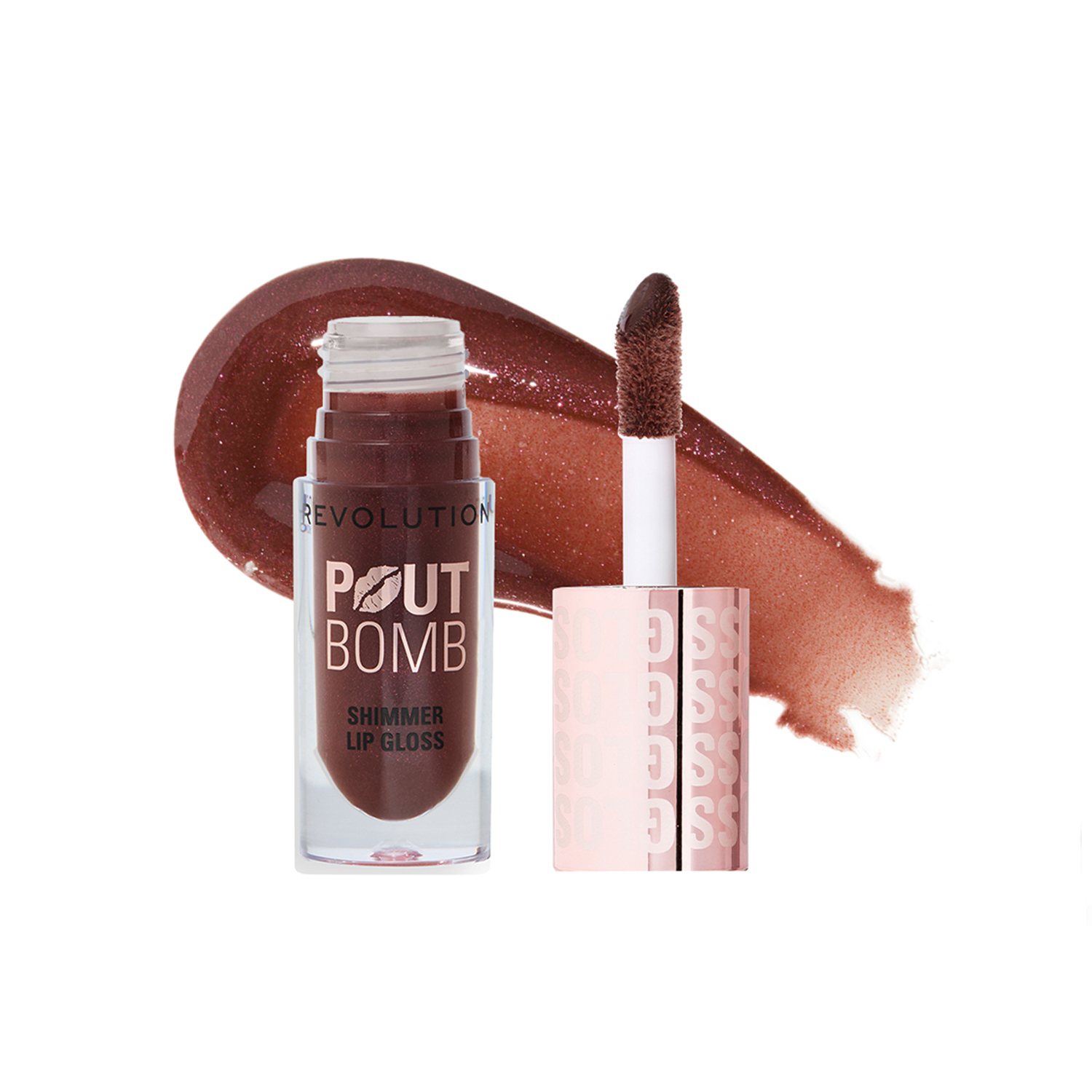 Makeup Revolution Pout Bomb Shimmer Gloss Chocolate Sparkle