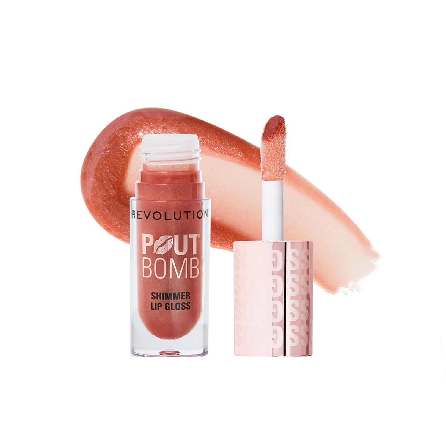 Makeup Revolution Pout Bomb Shimmer Gloss Nude Glow