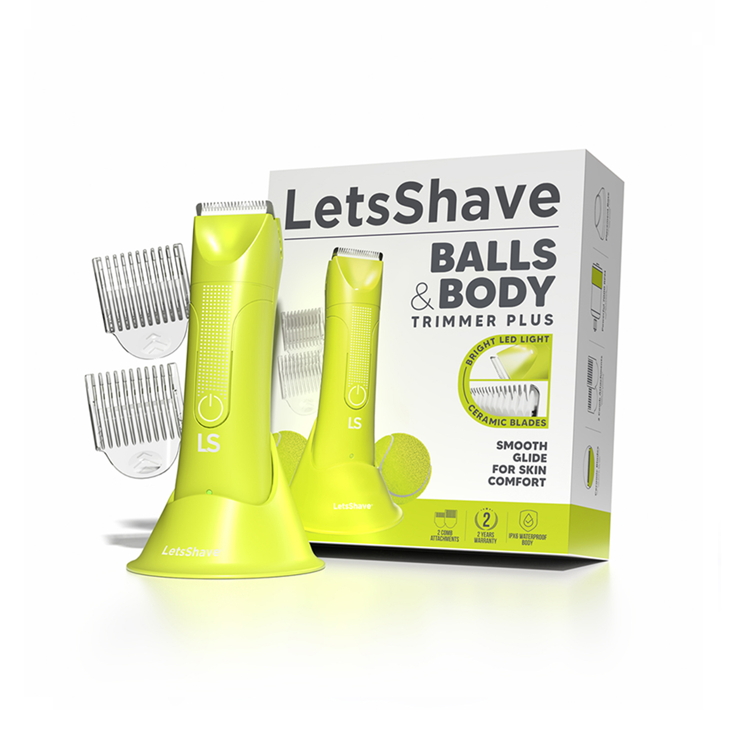 LetsShave Waterproof Personal Trimmer for Men - Groin & Body Trimmer with Skin-Safe Ceramic Blades