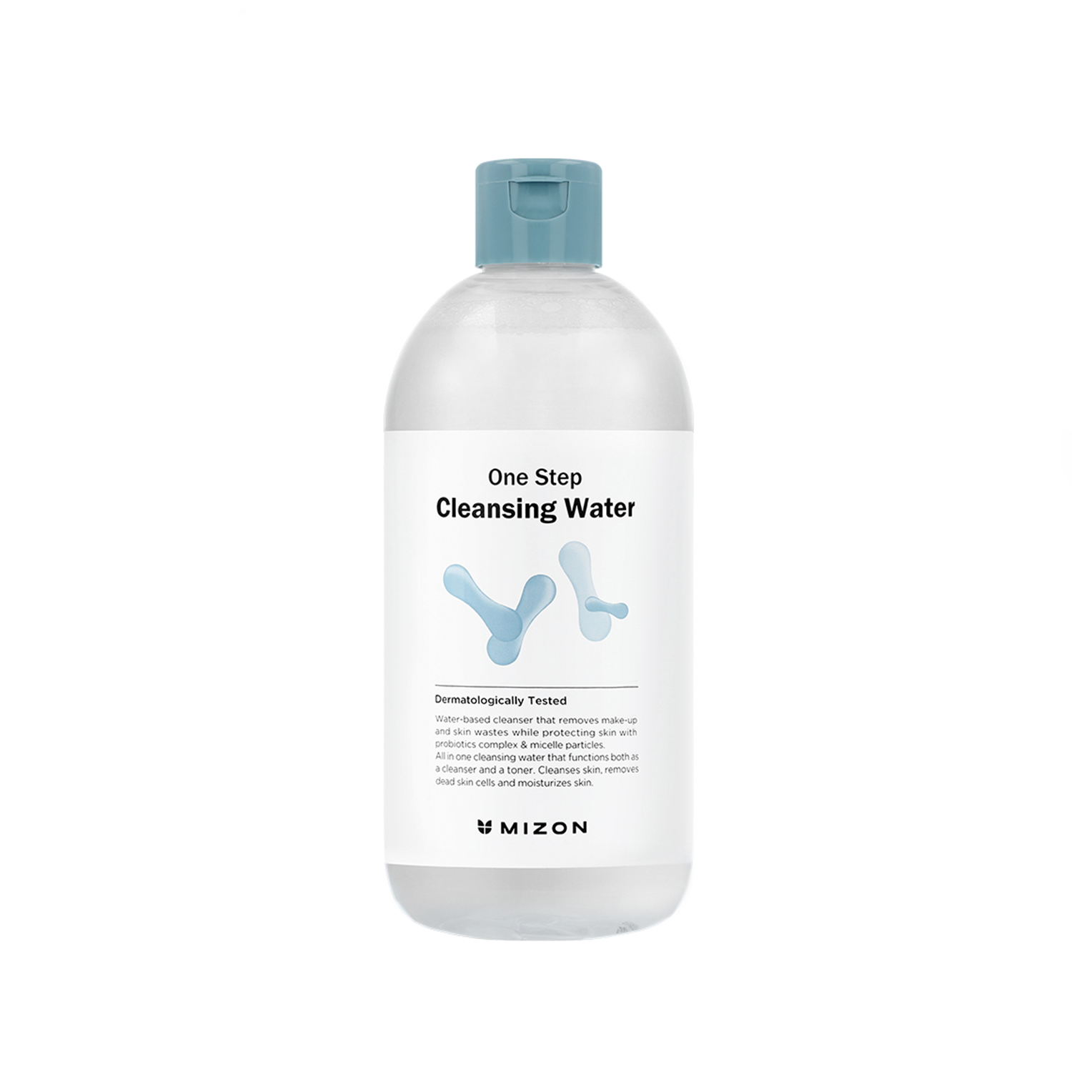 MIZON Micellar One Step Cleansing Water with Probiotics Cleansing and Makeup Remover, Korean Cleansing Water with Probiotics and Natural Ingredients for Sensitive Skin 500ml