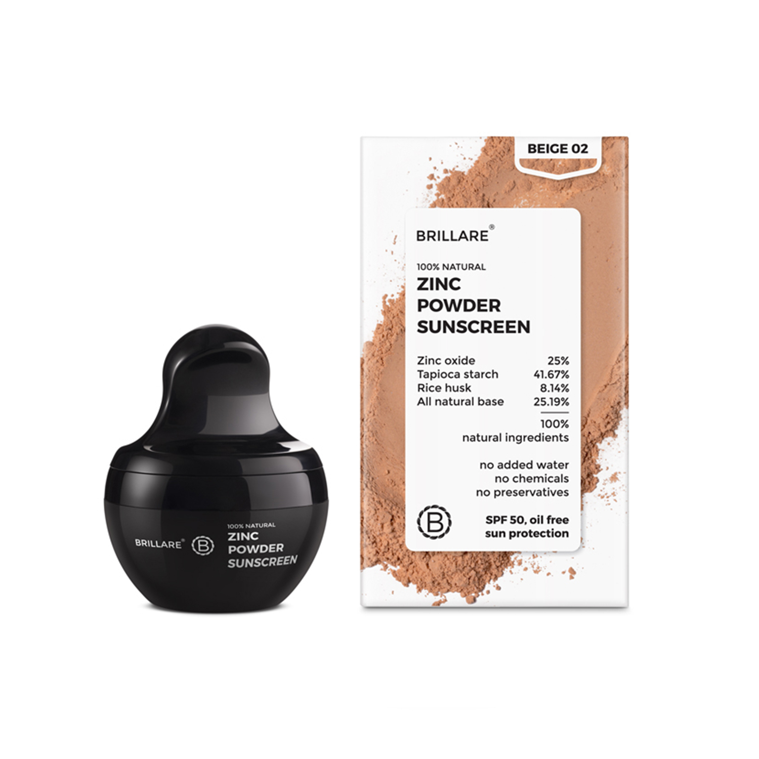 Brillare ZINC Powder Sunscreen - Beige 02