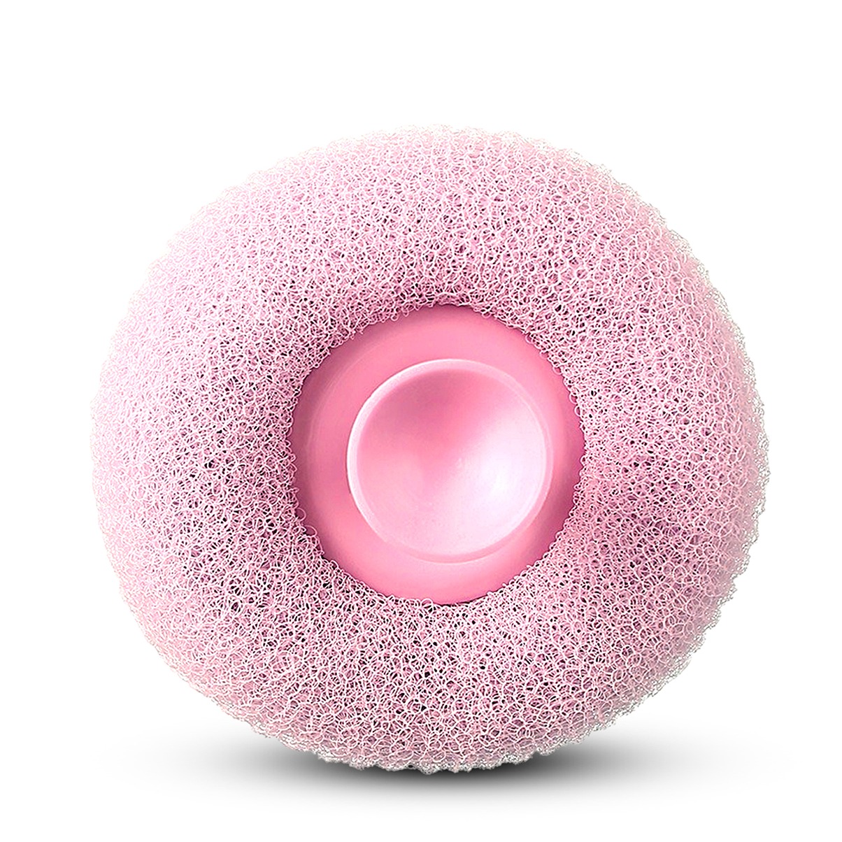 Majestique Ball Loofah with Suction Handle, Exfoliating Bathing Scrubber for Women & Men, Soft Body Wash Sponge for Deep Cleansing & Massage, Quick Dry & Easy Grip - 1Pc/Multicolour
