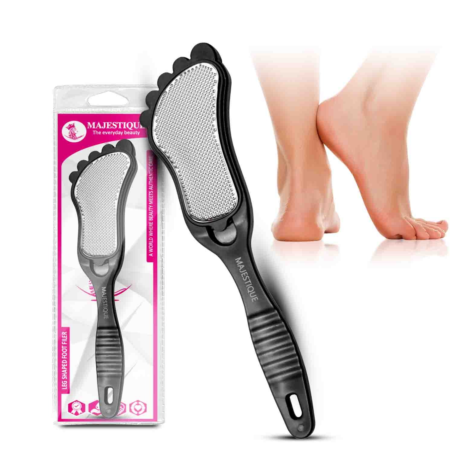Majestique Leg Shaped Foot Filler, Stainless Steel Foot Scrubber for Dead Skin Removal, Foot File Scrubber for Soft Feet, Pedicure Scrubber for Feet - 1Pc (Multicolour)