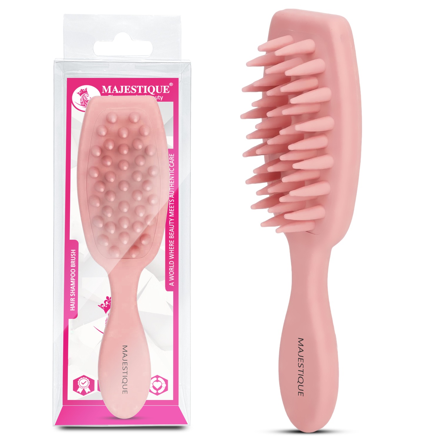 Majestique Scalp Massager Brush | Massager for Pain Relief Brush | Anti-Dandruff Silicone Shampoo Brush | Relaxing Head Massager Tool - 1Pcs/Multicolour