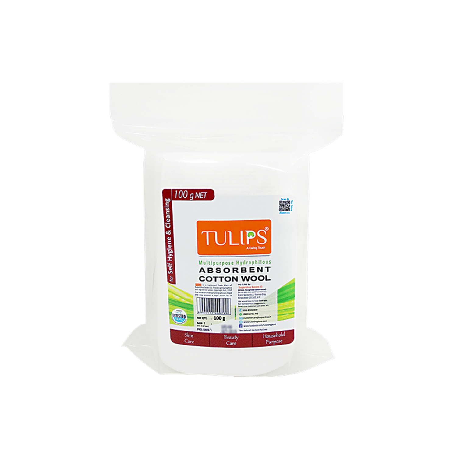 Tulips 100g Absorbent Roll (Lint Free)
