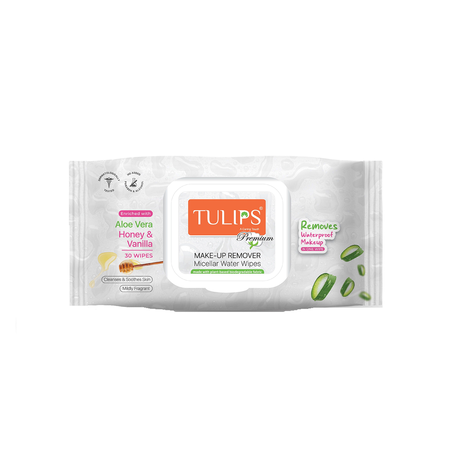 Tulips Make-up Remover Micellar Water Wipes X 30