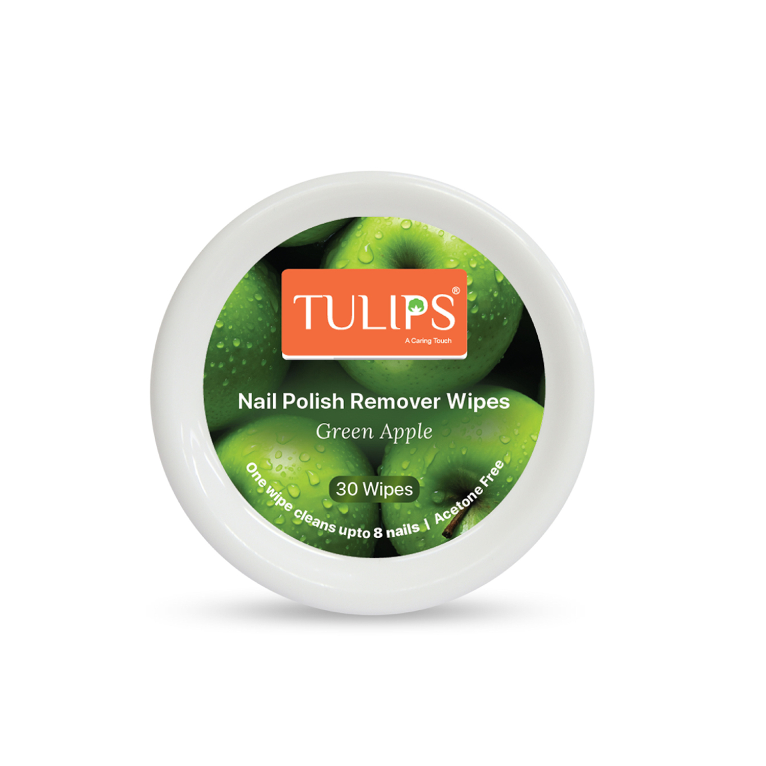 Tulips Nail Polish Remover Wipes X 30  (Green Apple)