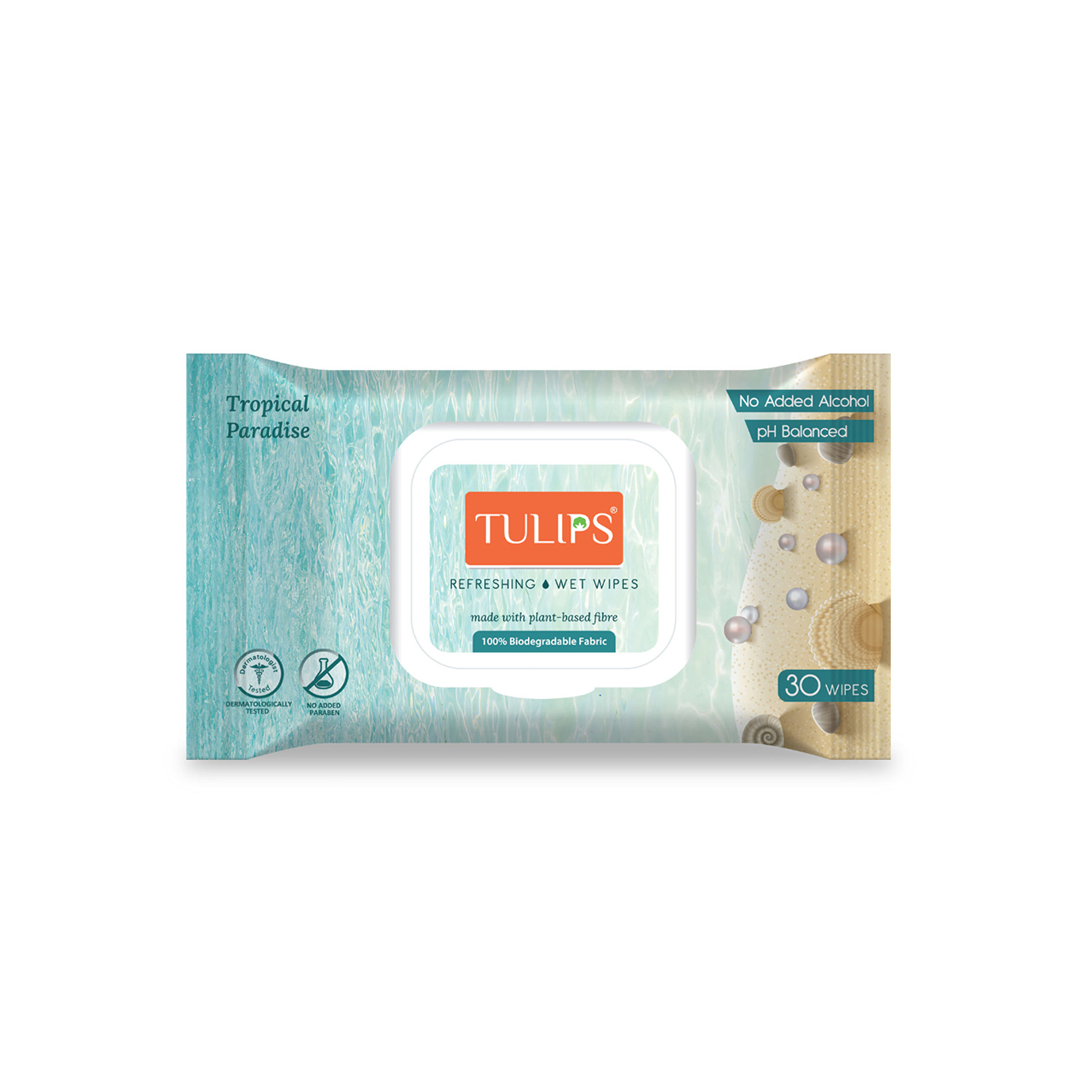 Tulips Refreshing Wet Wipes X 30 Lid Pack _Tropical Paradise