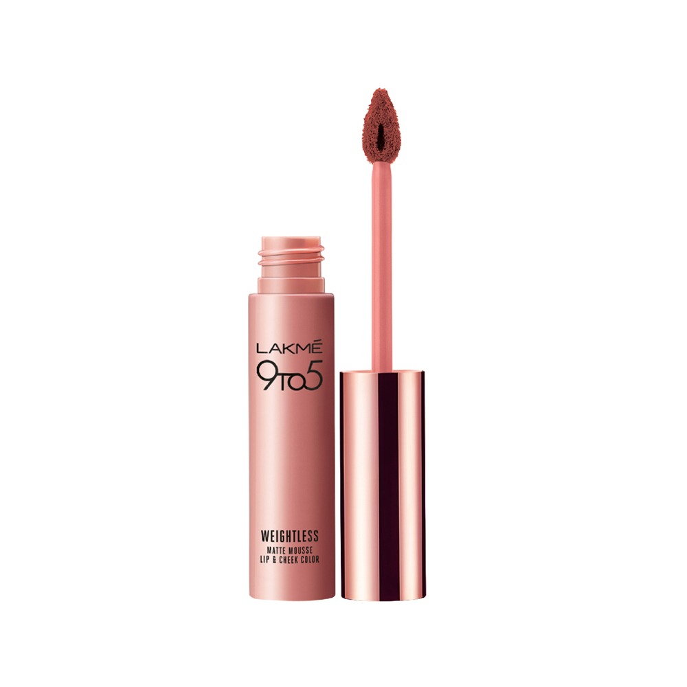 Lakme 9 to 5 Weightless Mousse Lip & Cheek Color - Burgundy Lush (9gm)