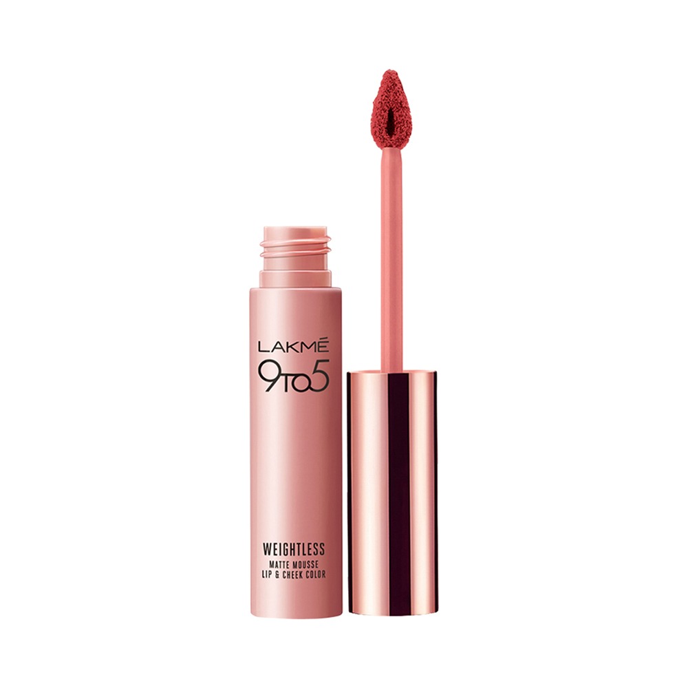 Lakme 9 to 5 Weightless Mousse Lip & Cheek Color - Crimson Silk (9gm)