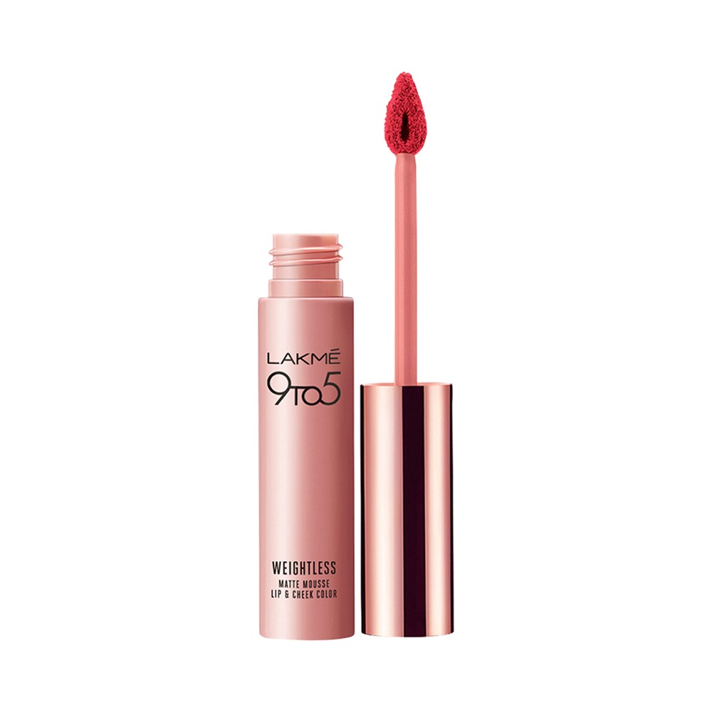 Lakme 9 to 5 Weightless Mousse Lip & Cheek Color - Pink Plush (9gm)