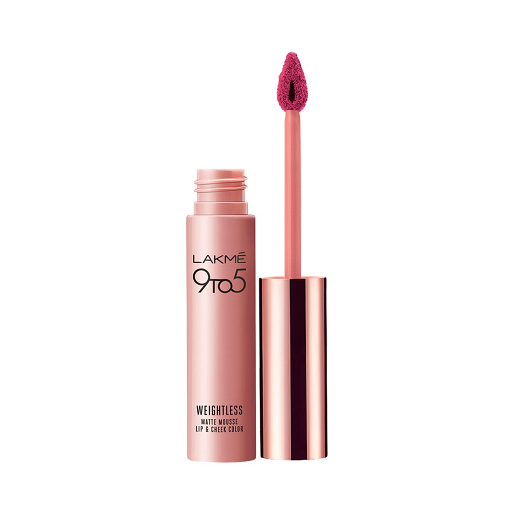 Lakme 9 to 5 Weightless Mousse Lip & Cheek Color - Fuchsia Sude (9gm)