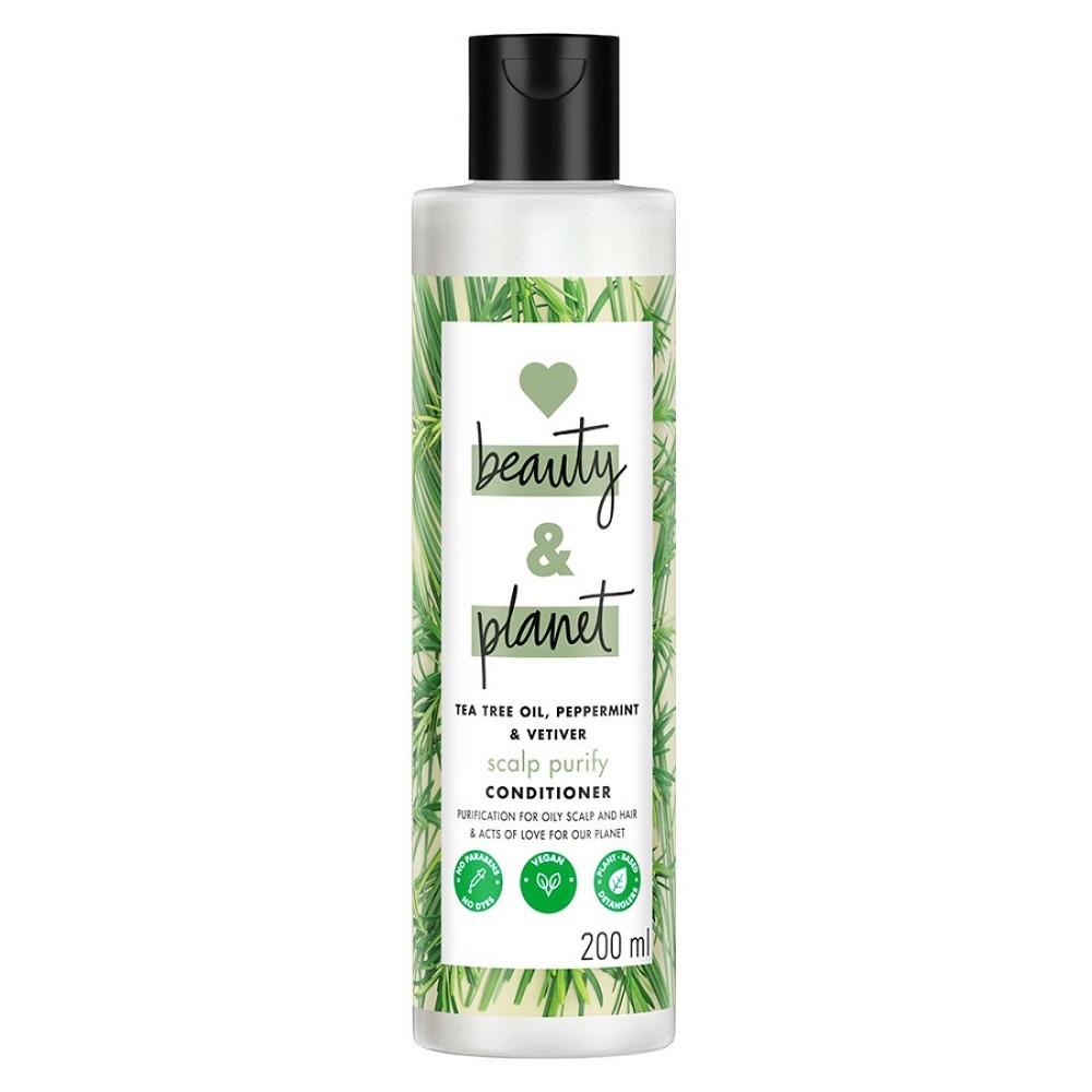 Love Beauty & Planet Tea Tree, Peppermint & Vetiver Paraben Free Purifying Conditioner, 200ml