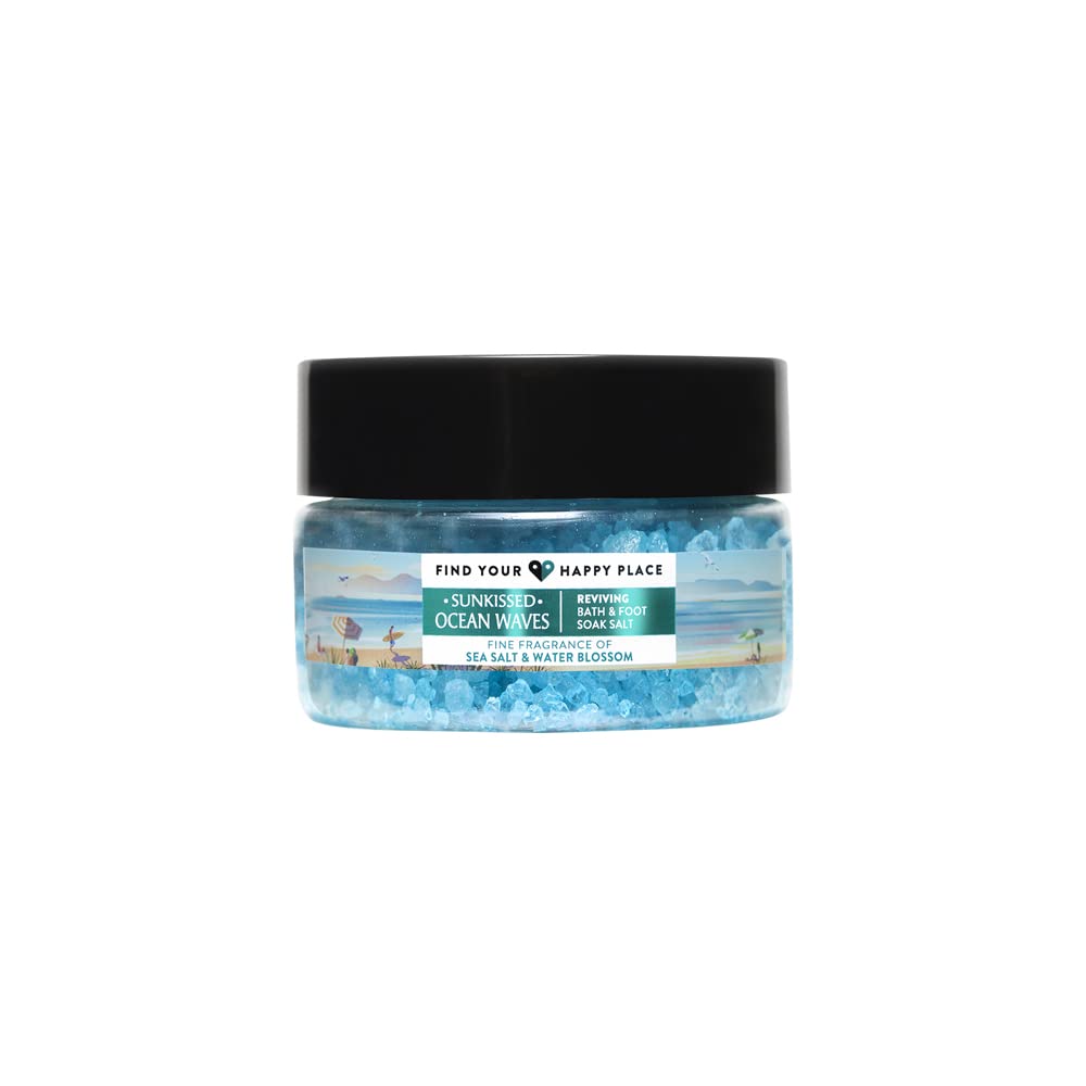 Find Your Happy Place Sunkissed Ocean Waves Bath & Foot Soak Salt Sea Salt & Water Blossom 250g