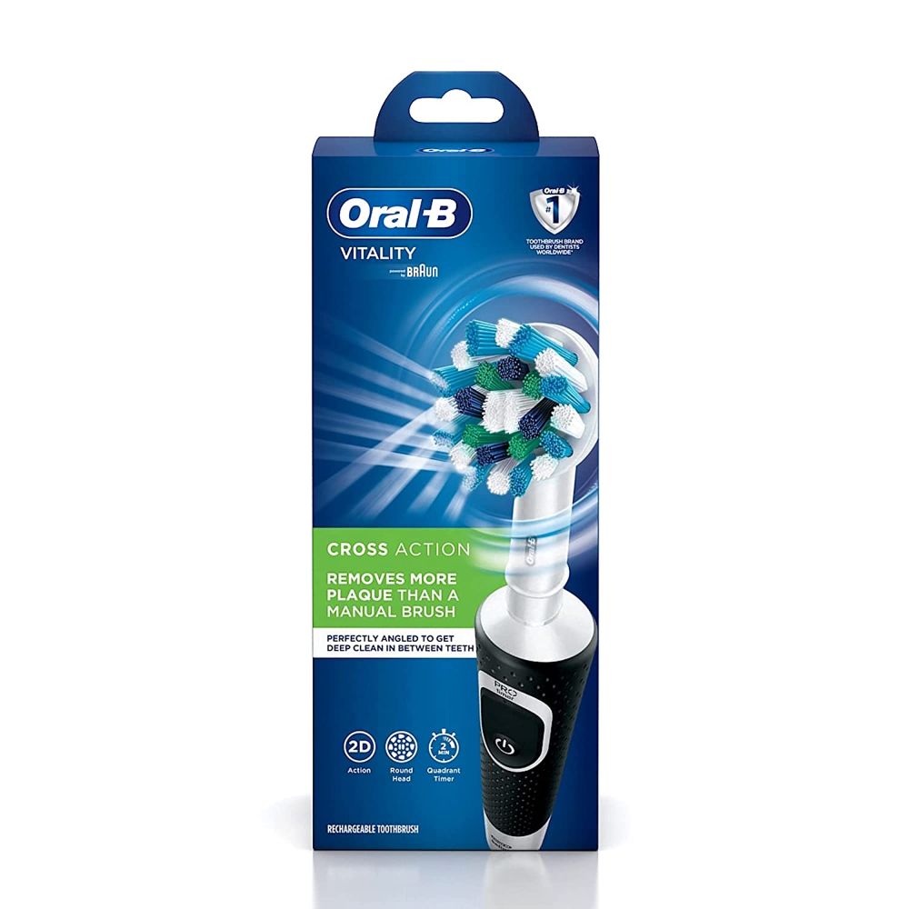 Oral B Vitality 100 Black Criss Cross Electric Rechargeable Toothbrush Powered by Braun