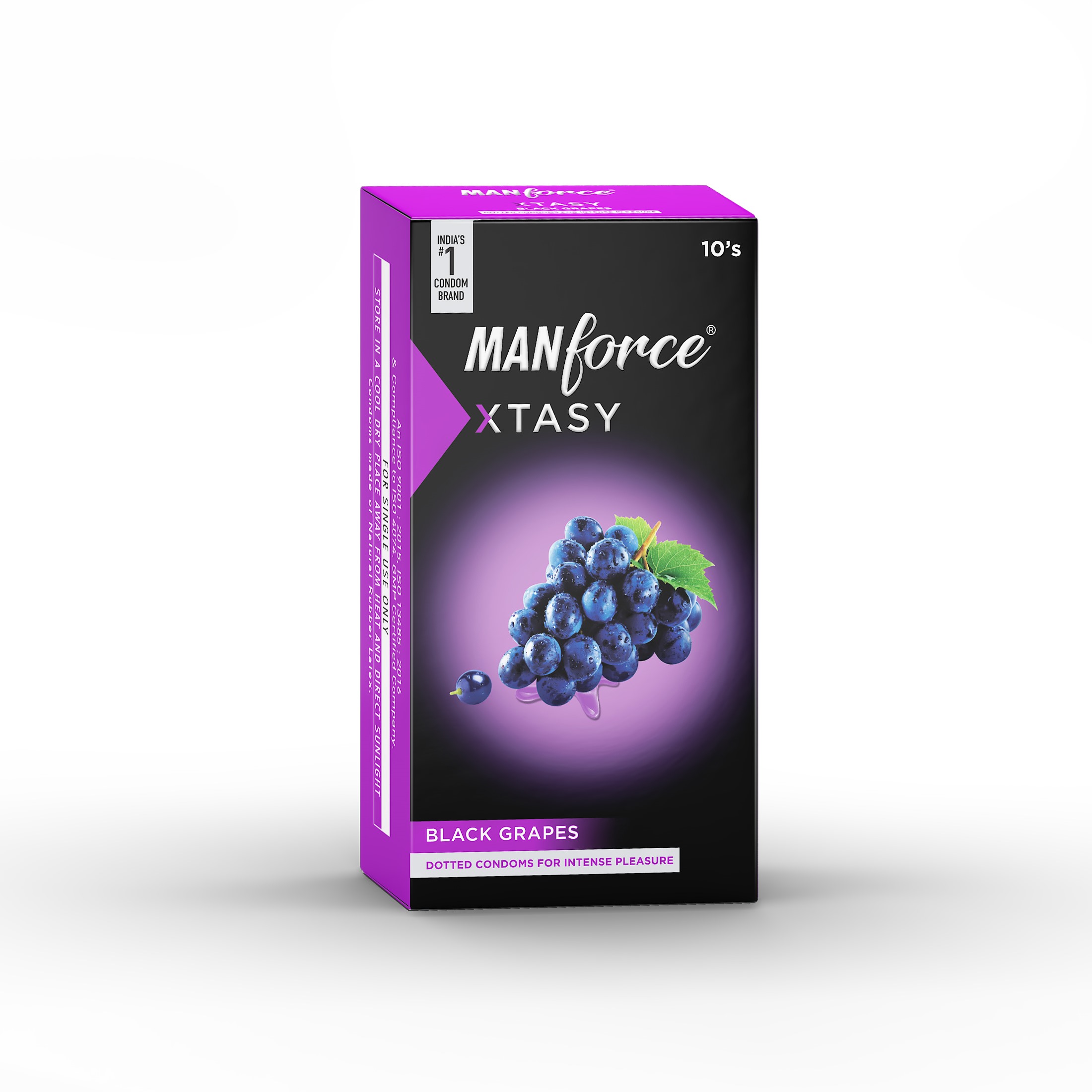 Manforce XTASY Black Grapes 2-in-1 texture Condoms (342 dots & 2 contours) 10s