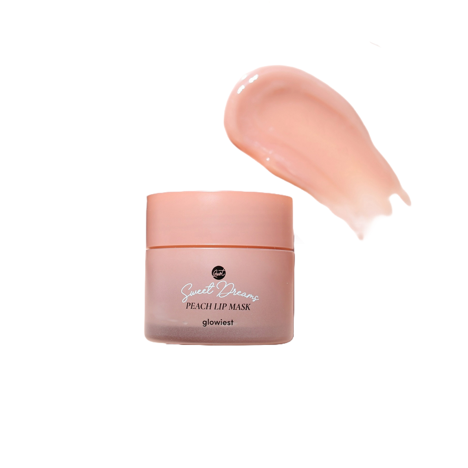 Glowiest Sweet Dreams Peach Korean Lip Mask - Non-Sticky Lip Sleeping Mask, With Hyaluronic Acid & Vitamin C 20g