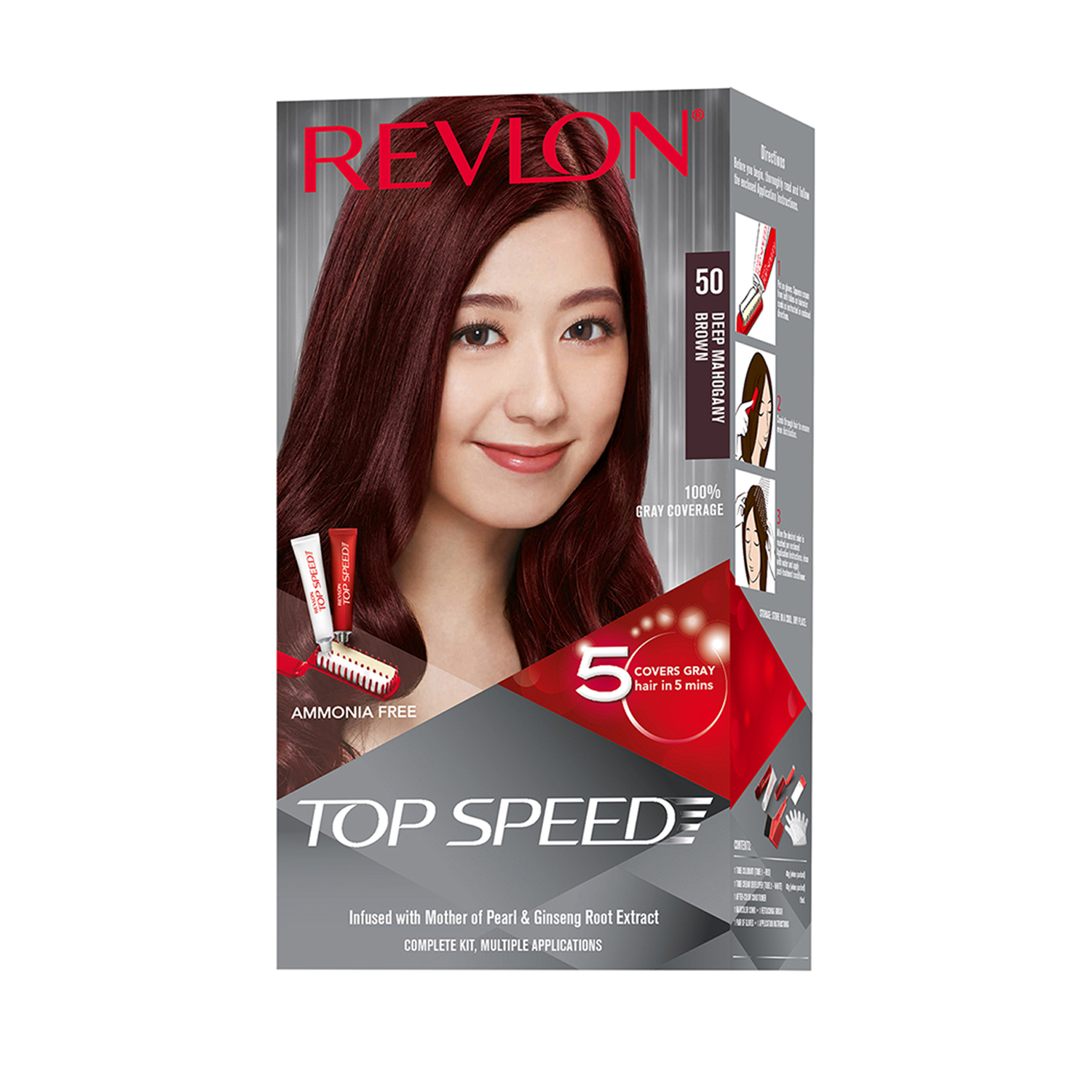 Top Speed Hair Color - Women-Deep Mahogany Brown 50