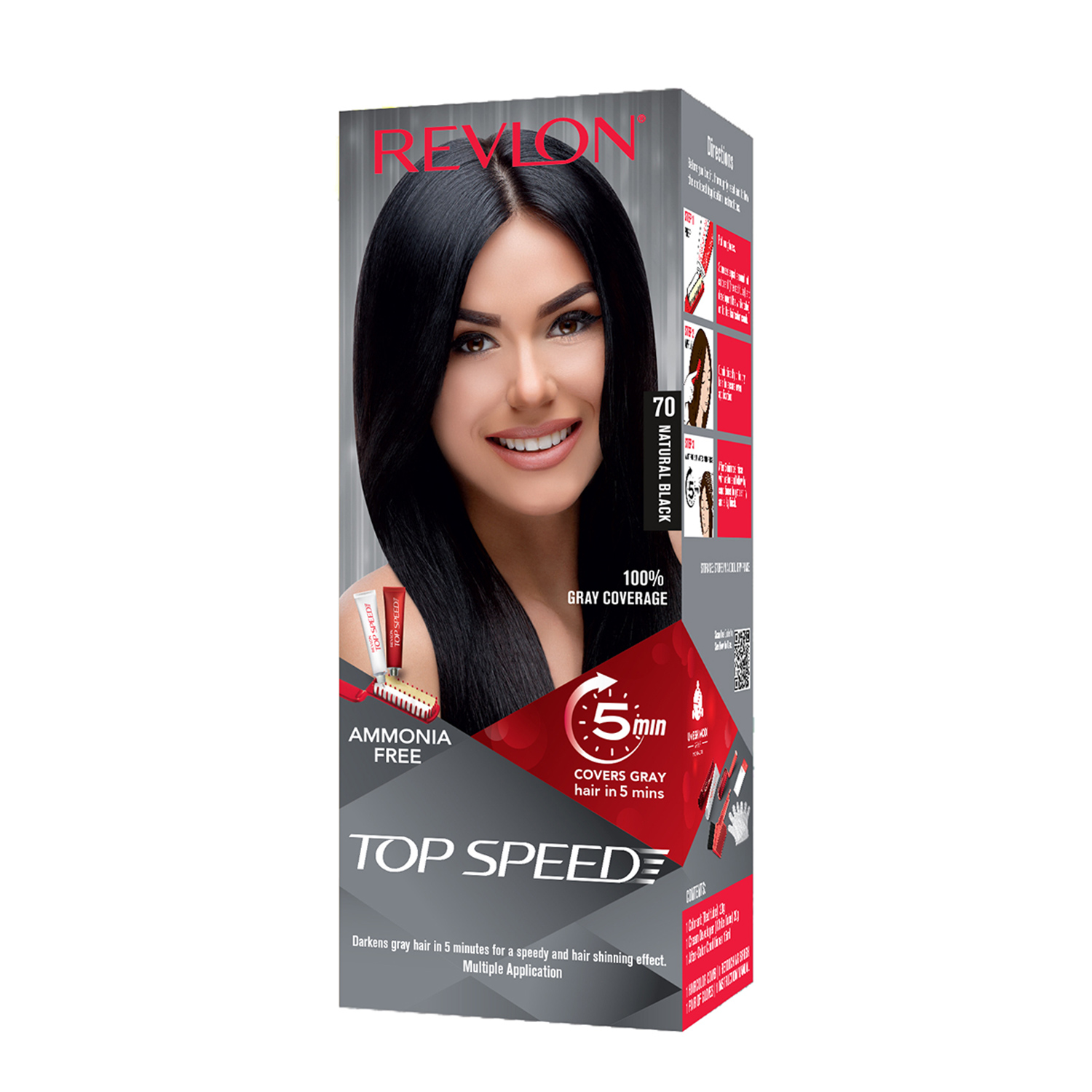 Top Speed Hair Color - Women (Small Pack)-Natural Black 70