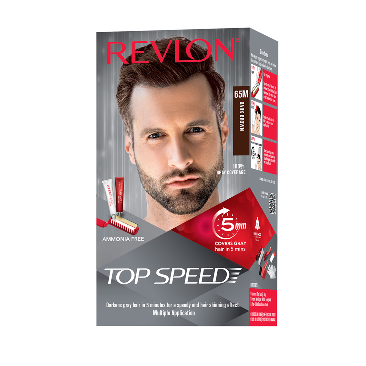 Top Speed Hair Color - Men -Dark Brown 65M
