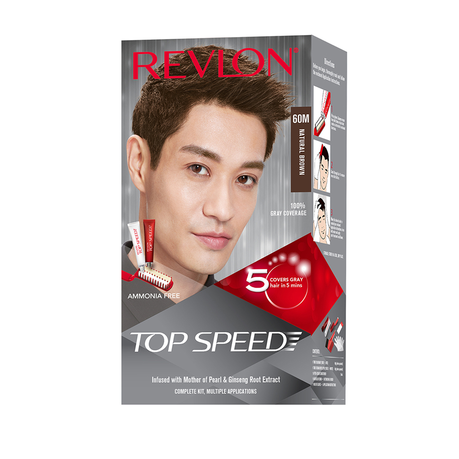 Top Speed Hair Color - Men -Natural Brown 60M