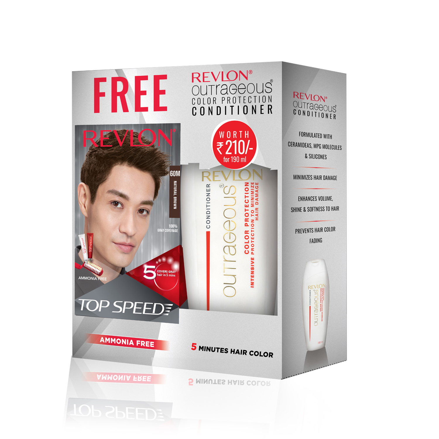 Top Speed Hair Color With Outrageous Conditioner-Natural Brown 60 M