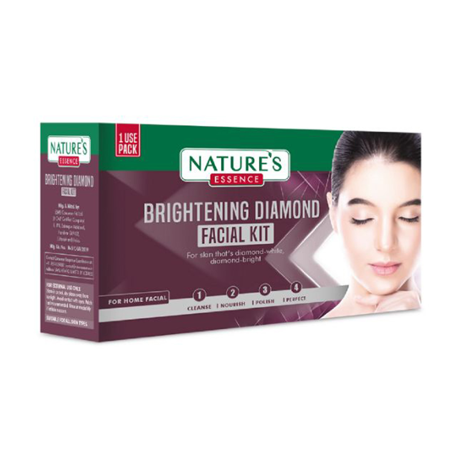 Nature's Essence Brightening Diamond Facial Kit, Single Use Pack