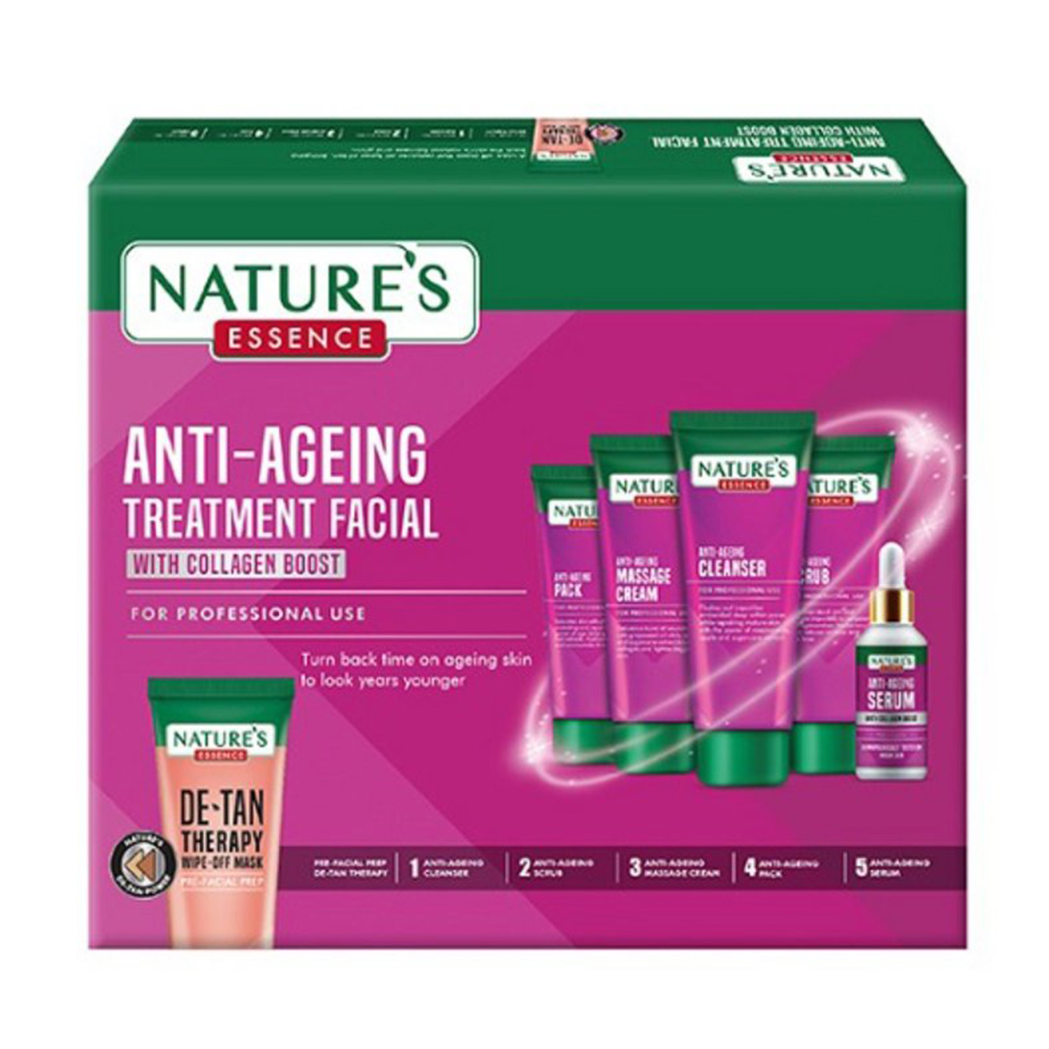 Nature's Essence Anti Ageing Treatment Facial Kit with Collagen Boost