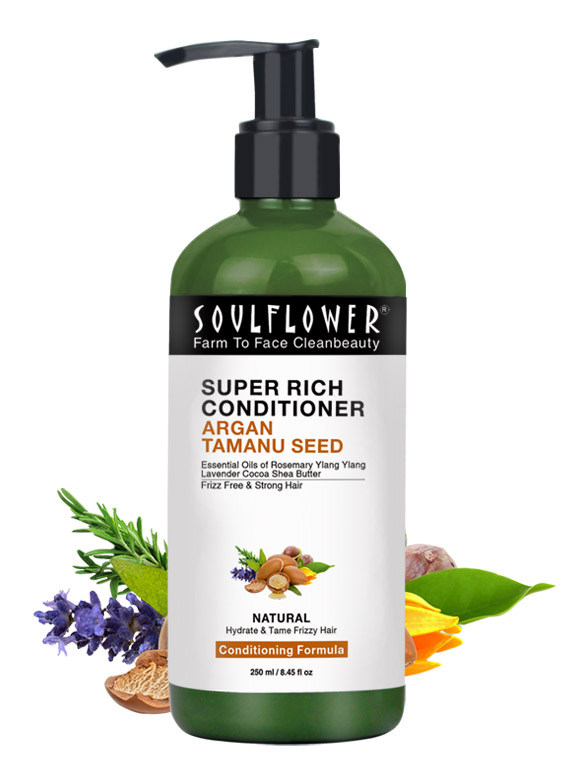 Soulflower Herbal Super Rich Conditioner With Argan & Tamanu, 250 ml