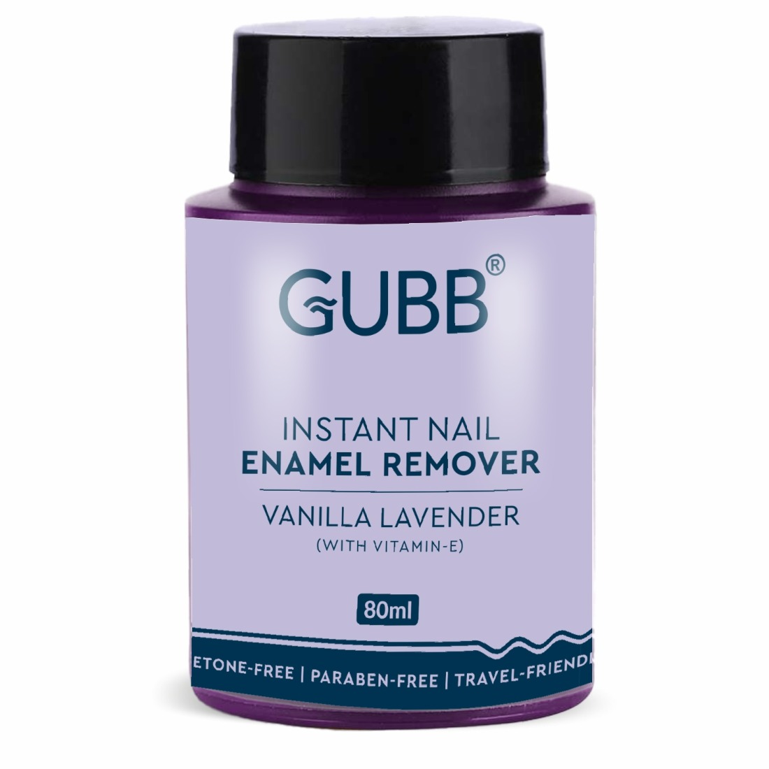 GUBB Nail Paint Remover Dip & Twist | Acetone Free & contain vitamin E| Best For Natural Fingernail | Lavender - 80ml