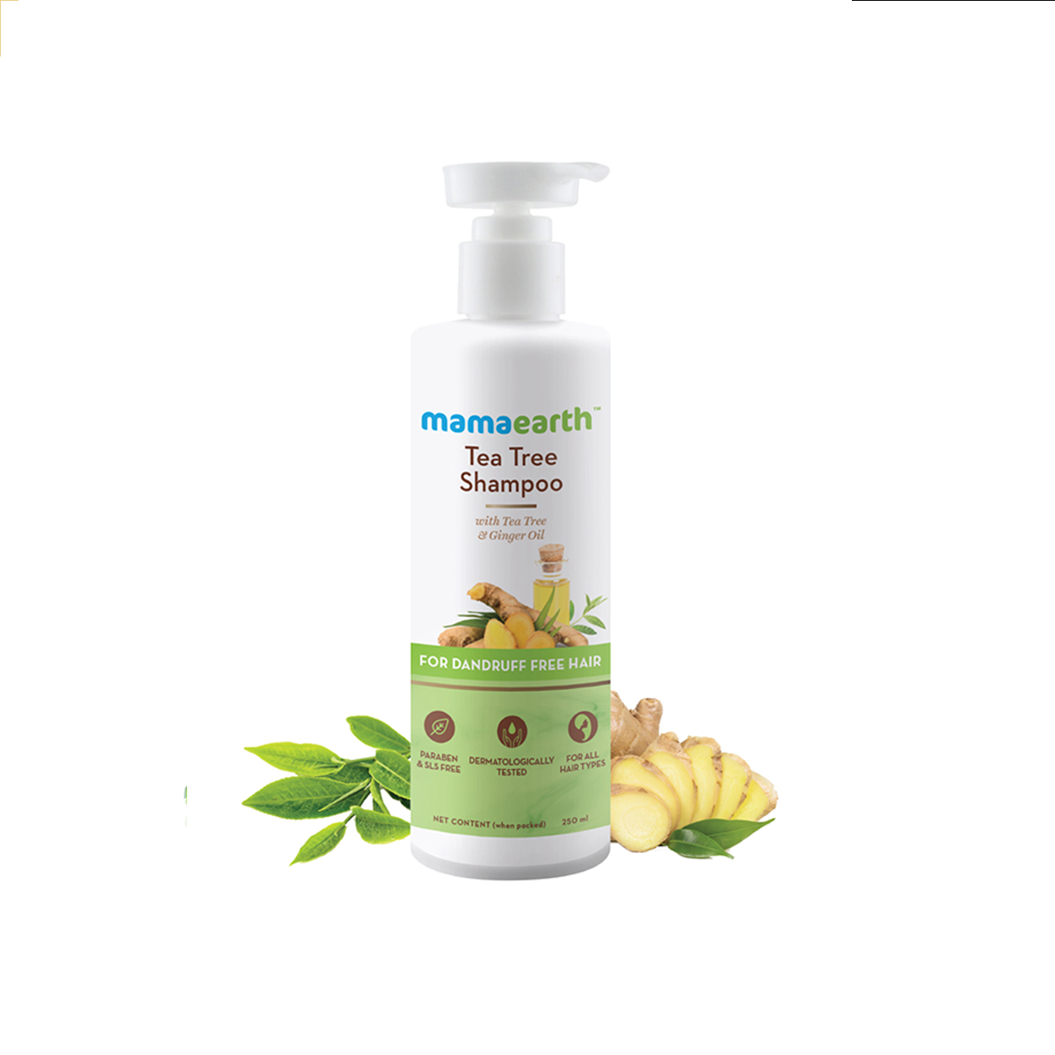 Mamaearth Tea Tree Anti Dandruff Shampoo,With Tea Tree & Ginger Oil, 250ml