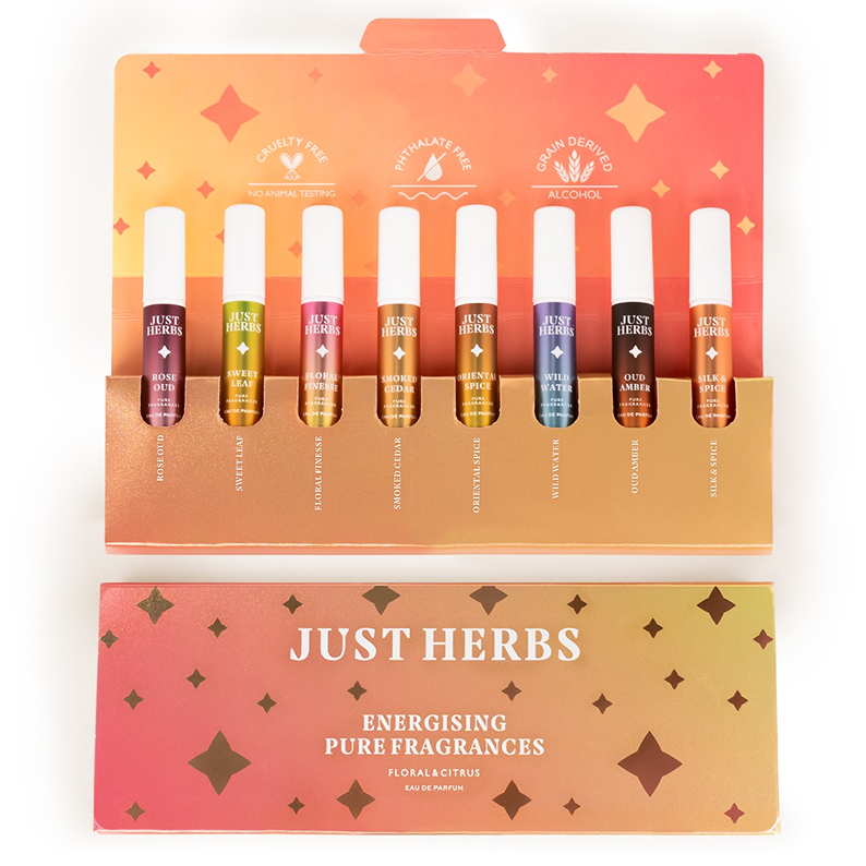 Just Herbs Energising Pure Fragrances Floral & Citrus Set Of 8 Edp