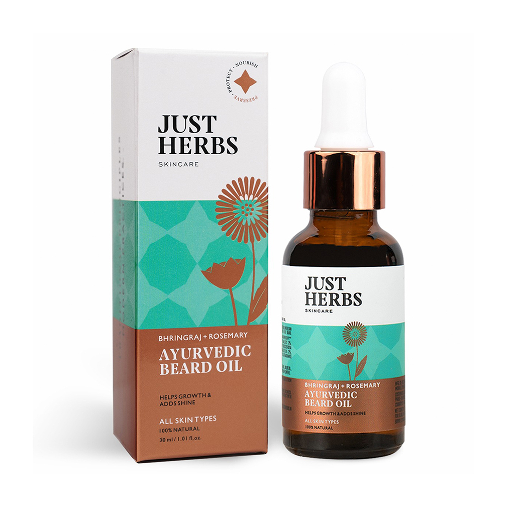 Just Herbs Bhringraj + Rosemary Ayurvedic Beard Oil