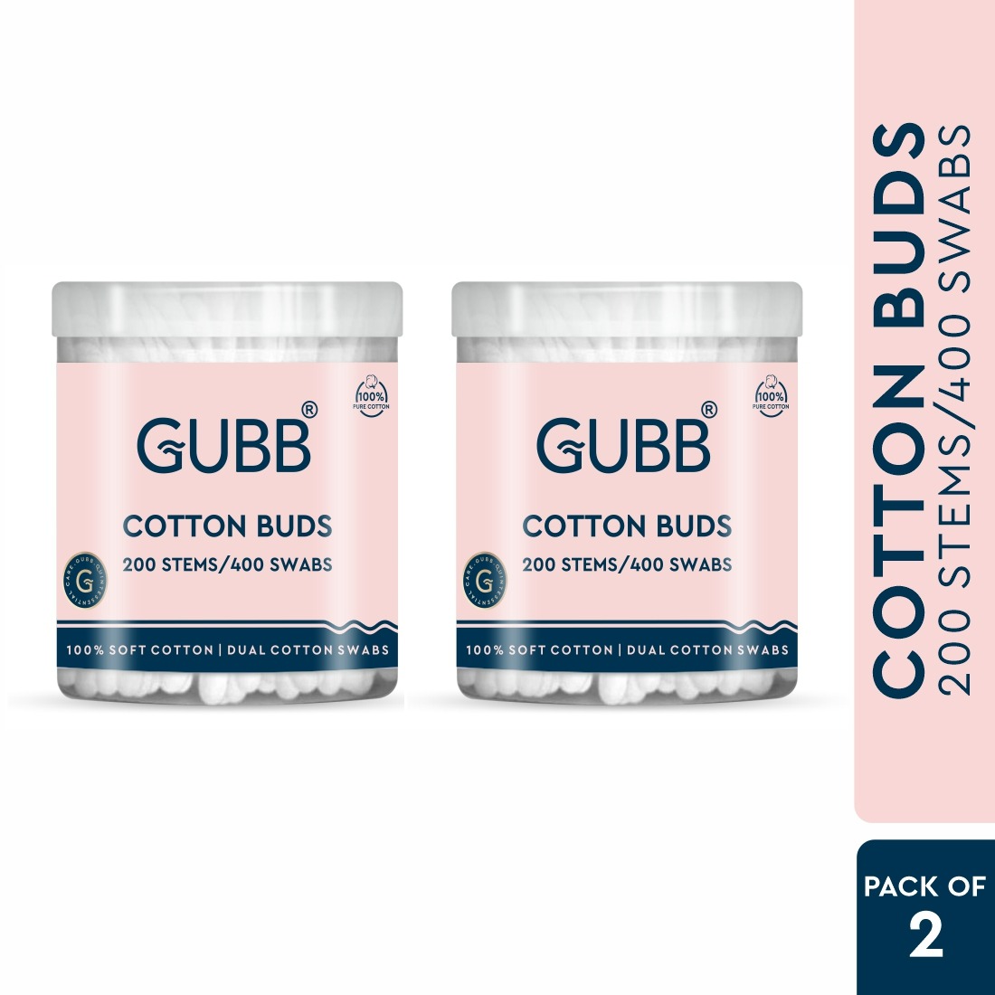 GUBB COTTON BUDS REGULAR 200S PACK OF 2