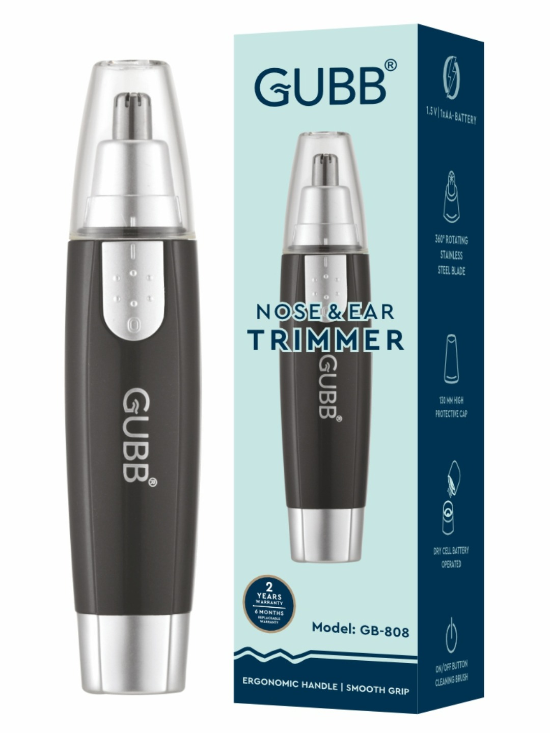 GUBB Nose & Ear Trimmer Gb 808 1.5 V 1Xaa Battery